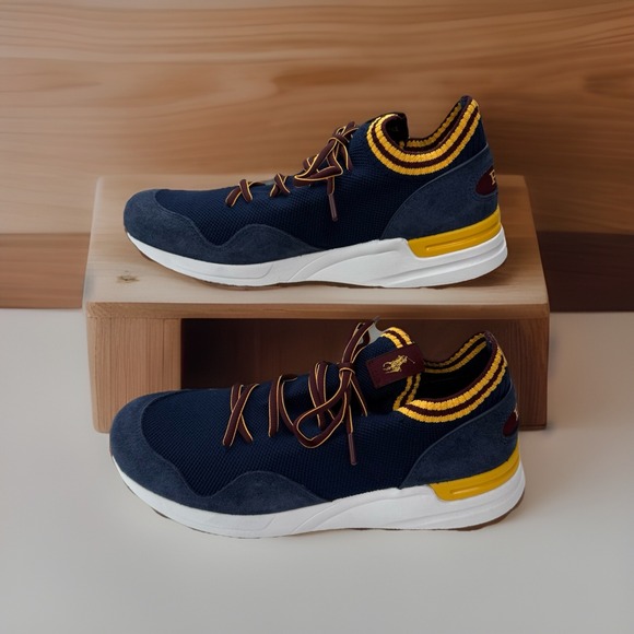 Polo Ralph Lauren Men's 8 Trackster 200 II Knit‎ Sneakers Preppy Shoes Navy New